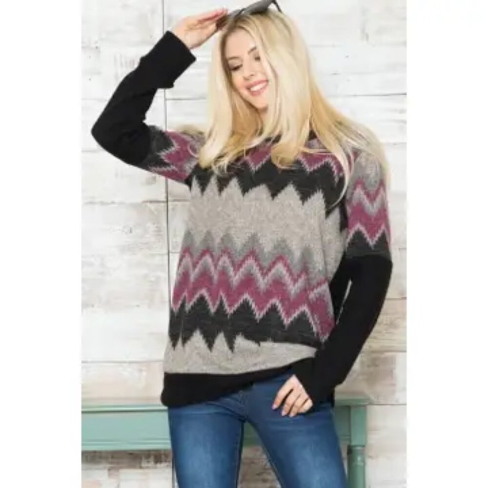 Black Chevron Sweater